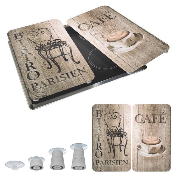 Edzett üveg tűzhely fedőlap szett 2 db-os 30x52 cm Bistrot – Wenko
