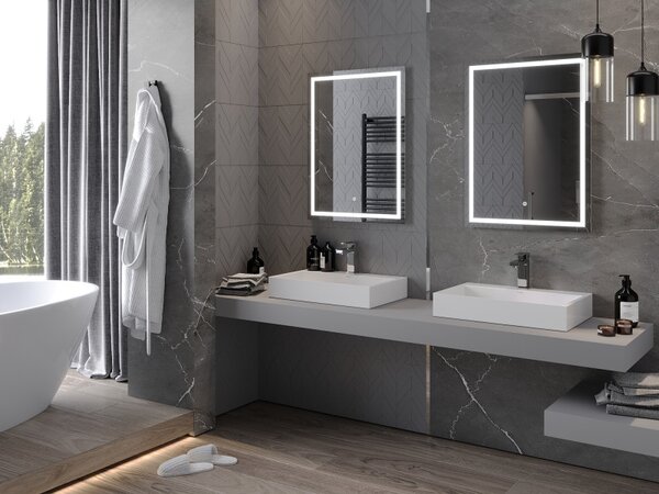 Mexen Miko, LED fürdoszobai tükör háttérvilágítással 60 x 80 cm, 6000K, páramentes, 9819-060-080-611-00