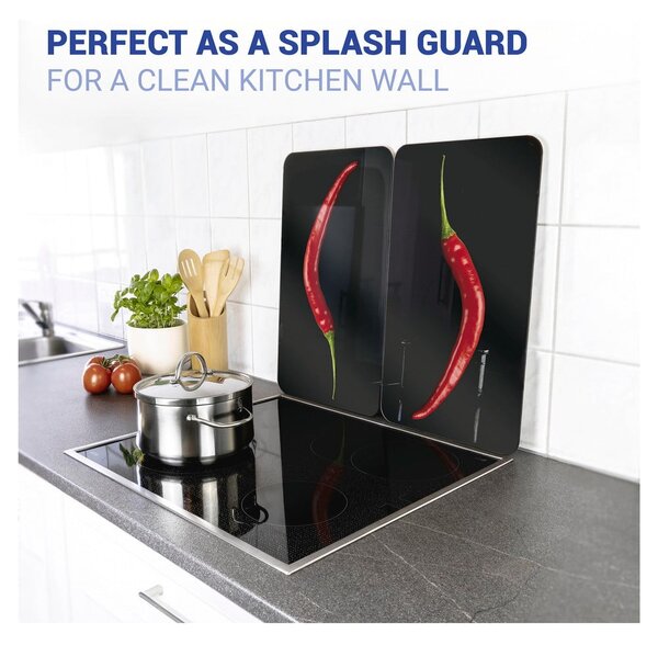 Edzett üveg tűzhely fedőlap szett 2 db-os 30x52 cm Peperoni – Wenko
