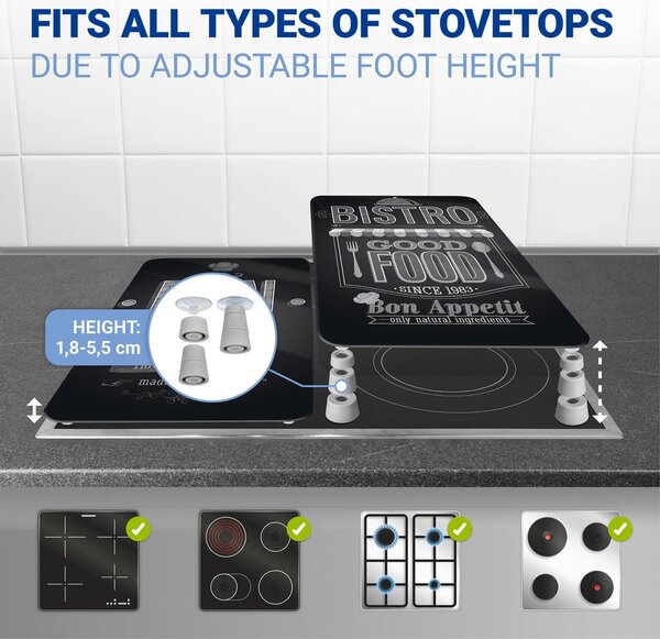 Edzett üveg tűzhely fedőlap szett 2 db-os 30x52 cm Bon Appetit – Wenko