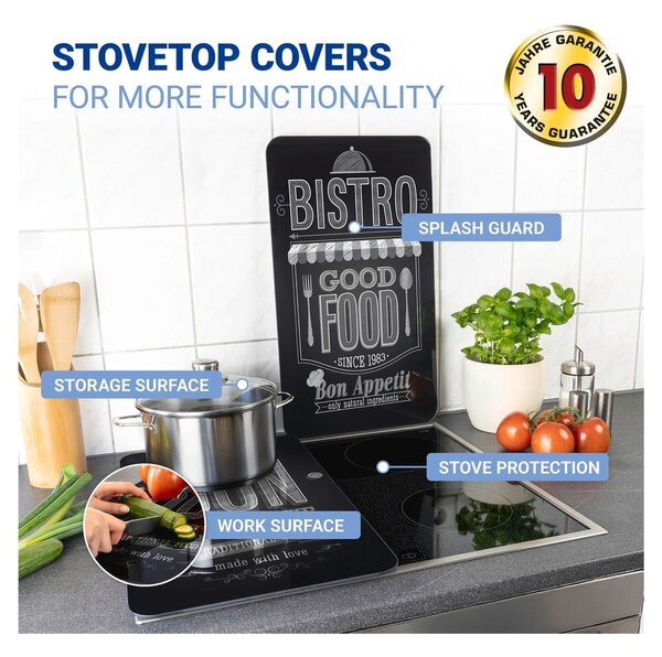 Edzett üveg tűzhely fedőlap szett 2 db-os 30x52 cm Bon Appetit – Wenko