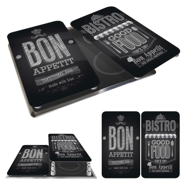 Edzett üveg tűzhely fedőlap szett 2 db-os 30x52 cm Bon Appetit – Wenko