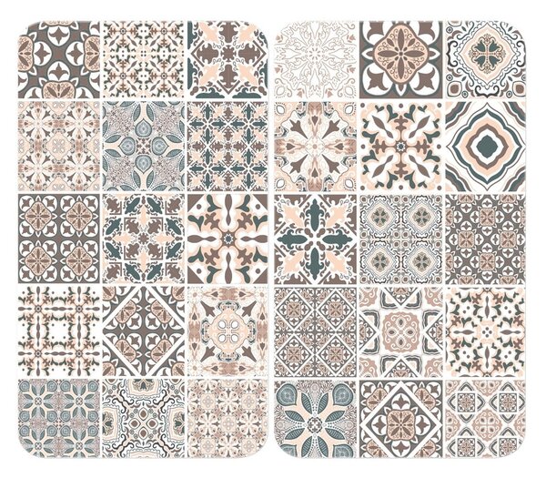 Edzett üveg tűzhely fedőlap szett 2 db-os 30x52 cm Universal Tile – Wenko