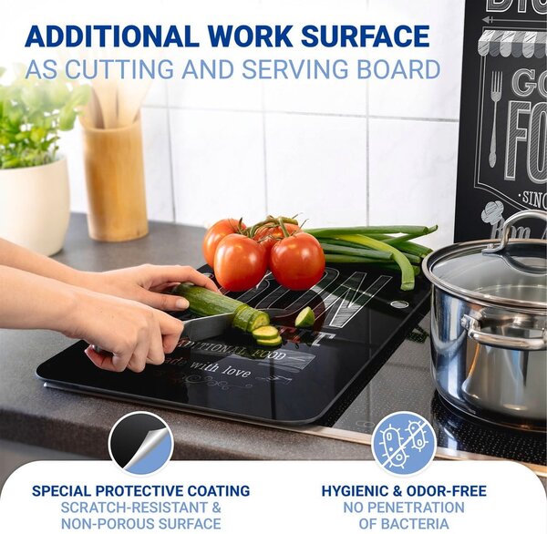 Edzett üveg tűzhely fedőlap szett 2 db-os 30x52 cm Bon Appetit – Wenko