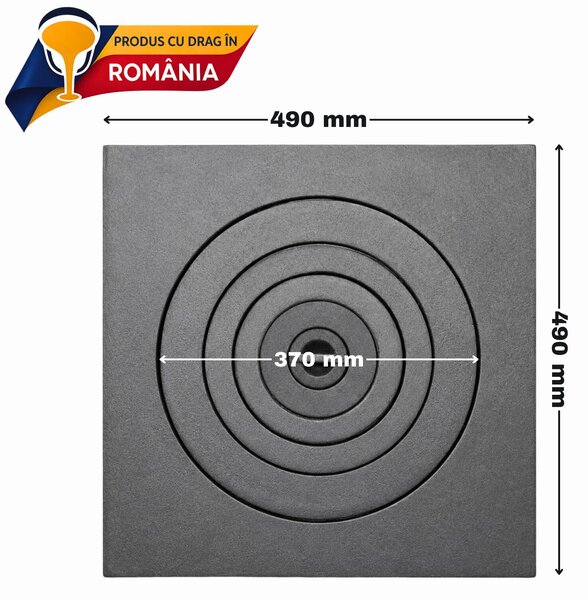 Egylyukas öntöttvas főzőlap 490 x 490 mm