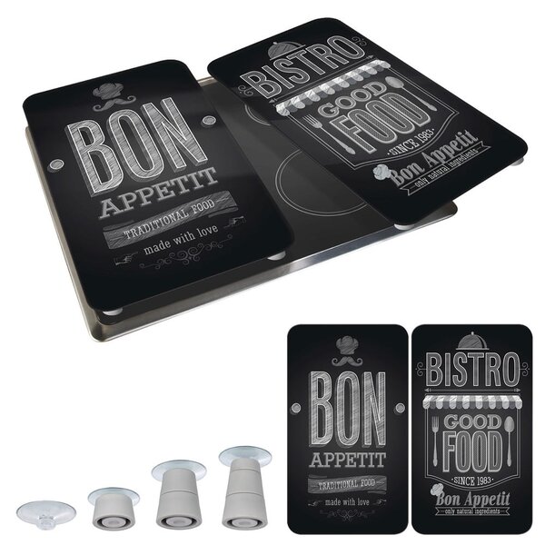 Edzett üveg tűzhely fedőlap szett 2 db-os 30x52 cm Bon Appetit – Wenko