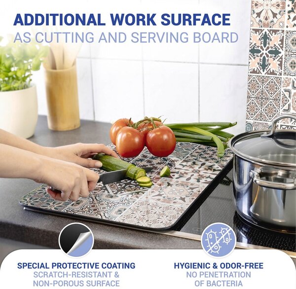 Edzett üveg tűzhely fedőlap szett 2 db-os 30x52 cm Universal Tile – Wenko