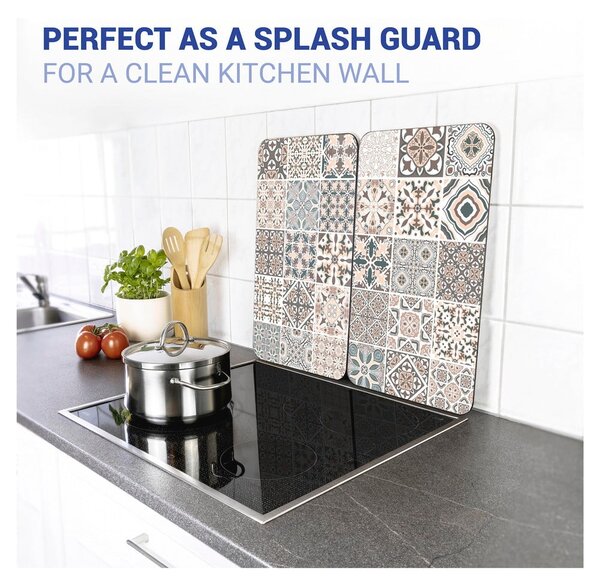 Edzett üveg tűzhely fedőlap szett 2 db-os 30x52 cm Universal Tile – Wenko