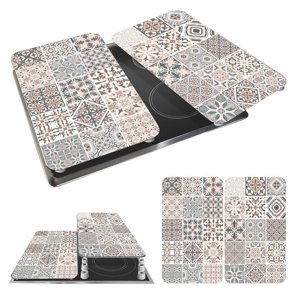 Edzett üveg tűzhely fedőlap szett 2 db-os 30x52 cm Universal Tile – Wenko
