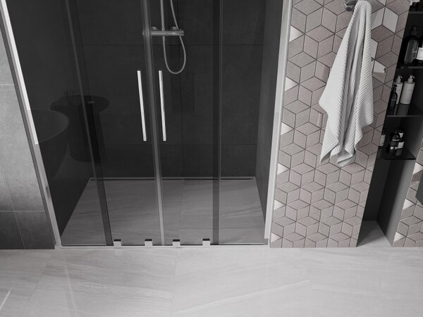 Mexen Velar L Duo, tolózuhanyajtó nyitáshoz 140 cm, 8mm szürke üveg, króm, 871-140-003-42-01