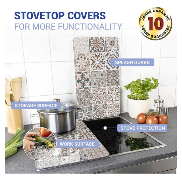 Edzett üveg tűzhely fedőlap szett 2 db-os 30x52 cm Universal Tile – Wenko