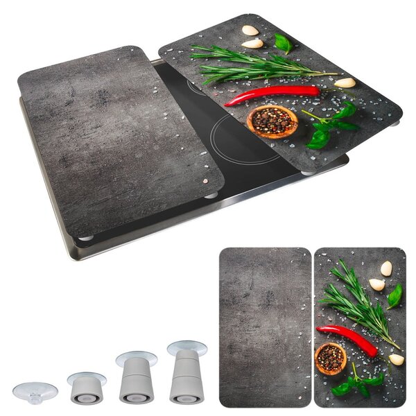 Edzett üveg tűzhely fedőlap szett 2 db-os 52x30 cm Rosemary – Maximex