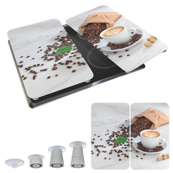Edzett üveg tűzhely fedőlap szett 2 db-os 52x30 cm Café Aromatica – Maximex