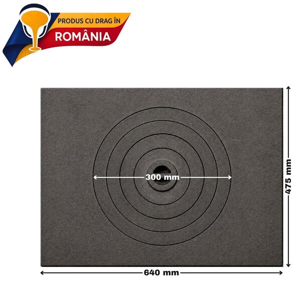NAGY ÖNTÖTTVAS FŐZŐLAP KÖZÉPSŐ NYÍLÁSSAL 640 x 475 mm