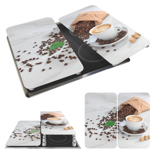 Edzett üveg tűzhely fedőlap szett 2 db-os 52x30 cm Café Aromatica – Maximex