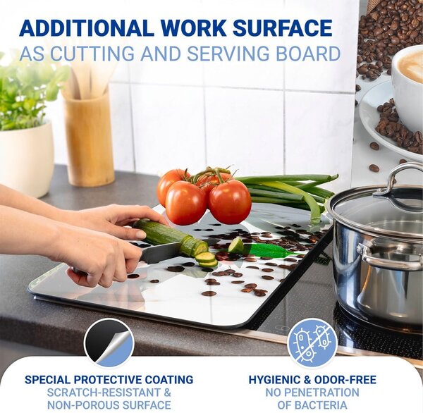 Edzett üveg tűzhely fedőlap szett 2 db-os 52x30 cm Café Aromatica – Maximex