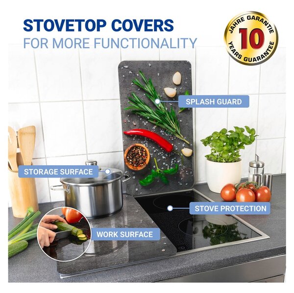 Edzett üveg tűzhely fedőlap szett 2 db-os 52x30 cm Rosemary – Maximex