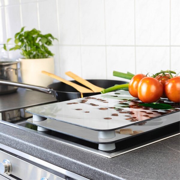 Edzett üveg tűzhely fedőlap szett 2 db-os 52x30 cm Café Aromatica – Maximex