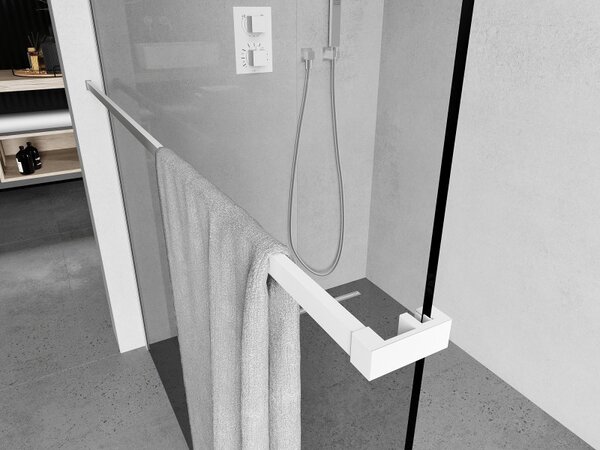 Mexen Kioto, törölközőtartó zuhanyparavánhoz, max. 140 cm, fehér, 800-06-20