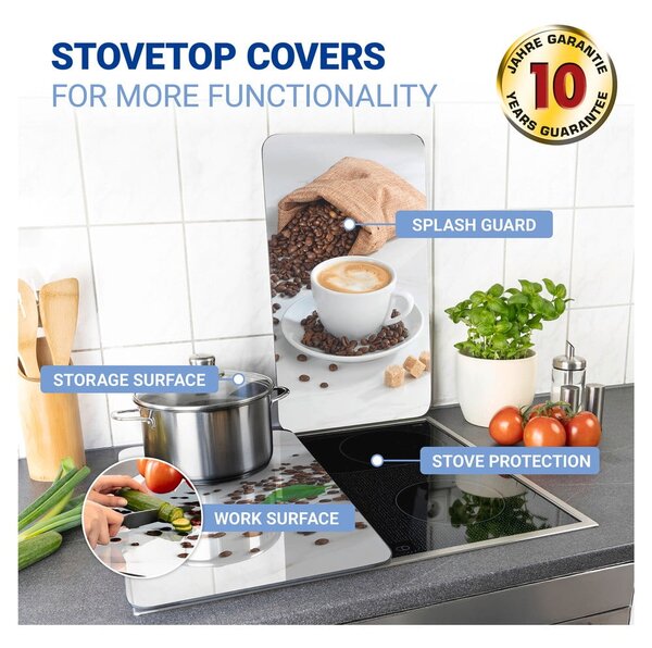 Edzett üveg tűzhely fedőlap szett 2 db-os 52x30 cm Café Aromatica – Maximex