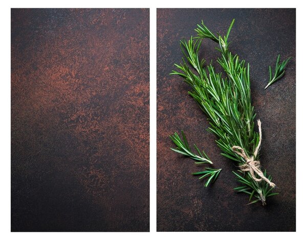 Edzett üveg tűzhely fedőlap szett 2 db-os 52x30 cm Rosemary – Allstar