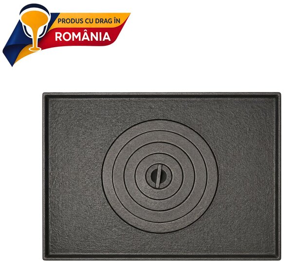 ÖNTÖTTVAS FŐZŐLAP EGY NYÍLÁSSAL ÉS PEREMMEL 550 x 395 mm