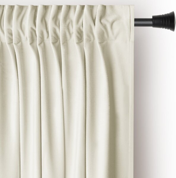 Krémszínű bársony dimout (részleges sötétítő) függöny 140x270 cm Pleat – Restilo