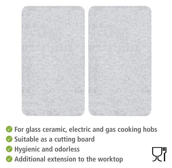 Edzett üveg tűzhely fedőlap szett 2 db-os 52x30 cm Transparent – Allstar