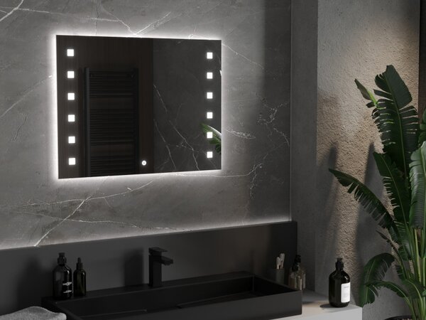 Mexen Ner, LED fürdoszobai tükör háttérvilágítással 80x60 cm, 6000K, páramentes, 9809-080-060-611-00