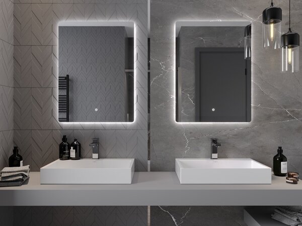 Mexen Sun, LED fürdoszobai tükör háttérvilágítással 60x80 cm, 6000K, páramentes, 9807-060-080-611-00