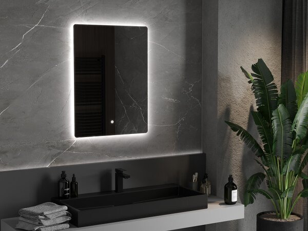 Mexen Sun, LED fürdoszobai tükör háttérvilágítással 60x80 cm, 6000K, páramentes, 9807-060-080-611-00