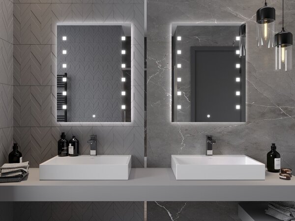 Mexen Ner, LED fürdoszobai tükör háttérvilágítással 60x80 cm, 6000K, páramentes, 9809-060-080-611-00
