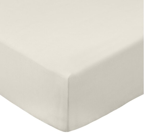 Bézs gumis pamut-perkál lepedő 185x200 cm Cotton Percale – Bianca