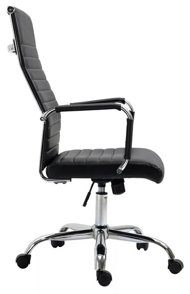 Vinsetto irodai szék, ergonomikus íróasztali szék hintafunkcióval, állítható magasságú forgószék, műbőrrel, fekete