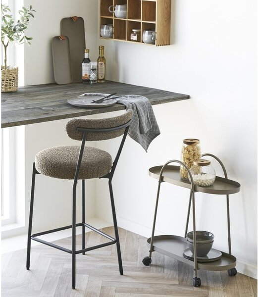 Barna kárpitozott bárszék (ülésmagasság 65 cm) Badalona – House Nordic