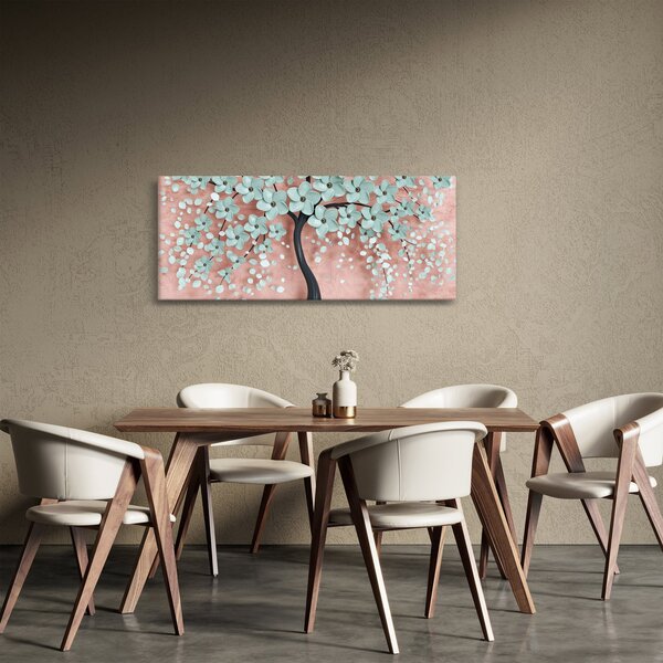 Kép - Pasztell kék virágok (120x50 cm)
