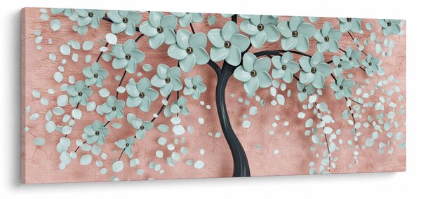 Kép - Pasztell kék virágok (120x50 cm)