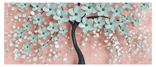 Kép - Pasztell kék virágok (120x50 cm)