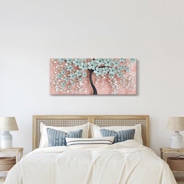Kép - Pasztell kék virágok (120x50 cm)