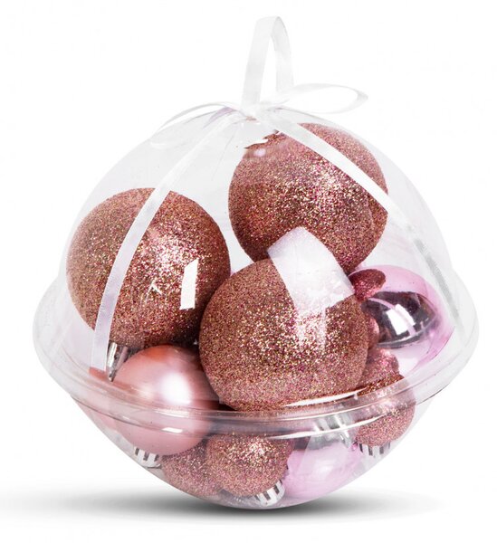 Karácsonyfadísz szett - gömbdísz - 3 - 6 cm - 16 db / szett
