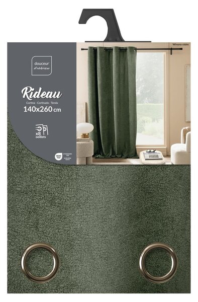 Zöld buklé függöny 140x260 cm Winona – douceur d'intérieur
