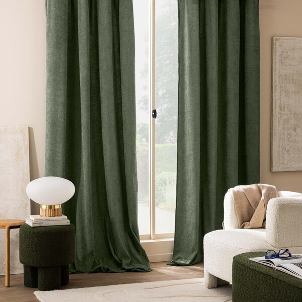 Zöld buklé függöny 140x260 cm Winona – douceur d'intérieur