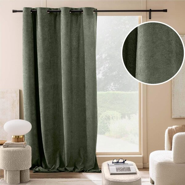 Zöld buklé függöny 140x260 cm Winona – douceur d'intérieur