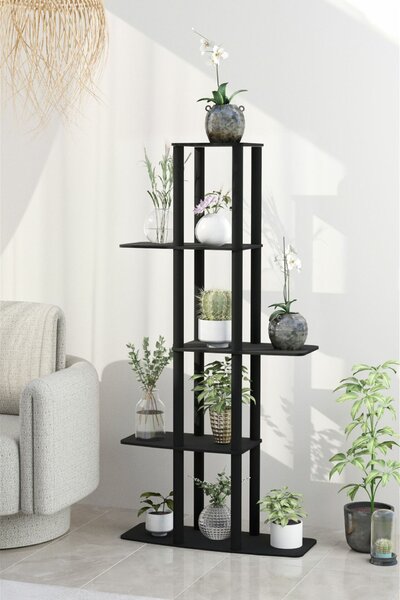 Hanah Home fa virágtartó állvány Fekete Gardenia virágágyás - Fekete