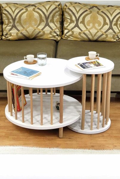 Hanah Home dohányzóasztal szett Peka-Set108 - Fehér