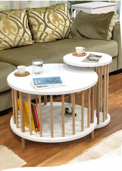 Hanah Home dohányzóasztal szett Peka-Set108 - Fehér