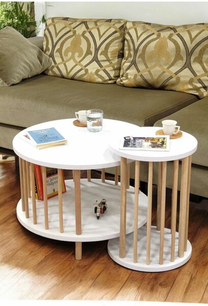 Hanah Home dohányzóasztal szett Peka-Set108 - Fehér