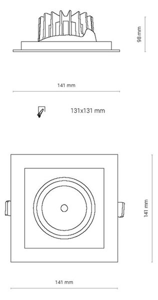 Lámpa Nowodvorski 8721 CL DIA LED 18W, 4000K WHITE/BLACK