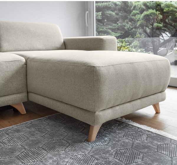 Bézs kinyitható-tárolóhelyes sarokkanapé Classy Sophie – Miuform