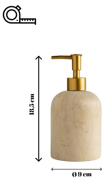 Aberto Design Soap Dispenser Beige Matte Gold Etern - Beige, Matte Gold